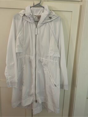 Athleta White Hooded Trench Anorak